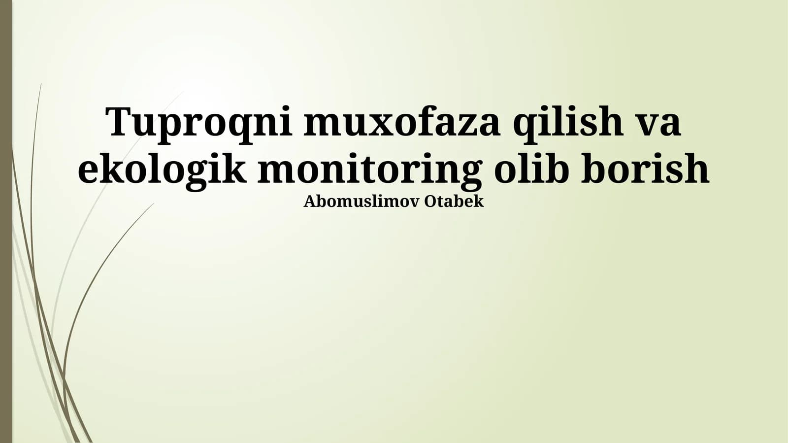 Tuproqni muxofaza qilish va ekologik monitoring olib borish
