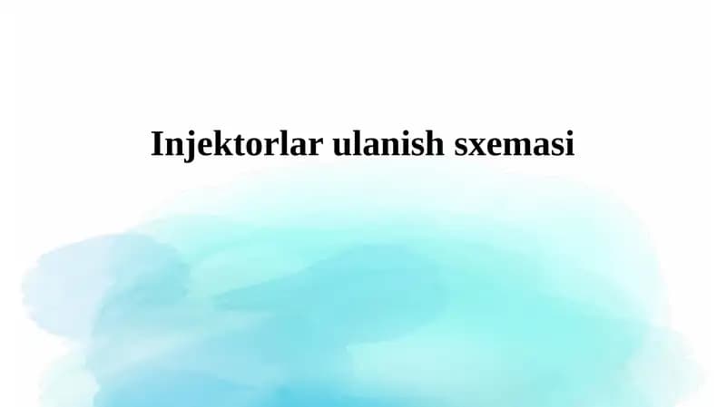 Injektorlar ulanish sxemasi