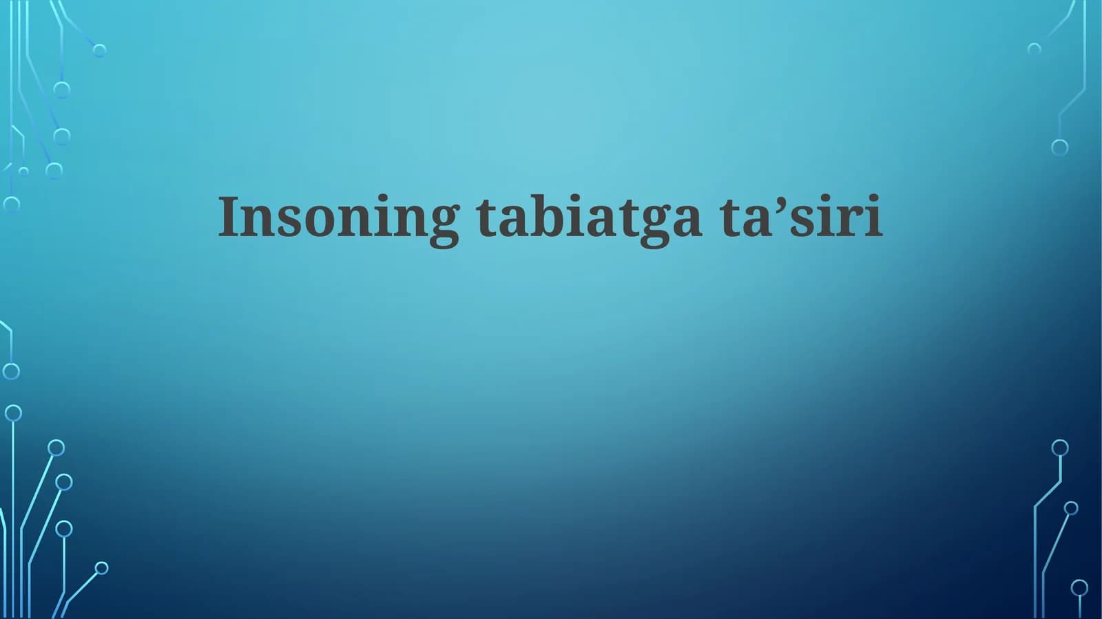 Insoning tabiatga ta'siri