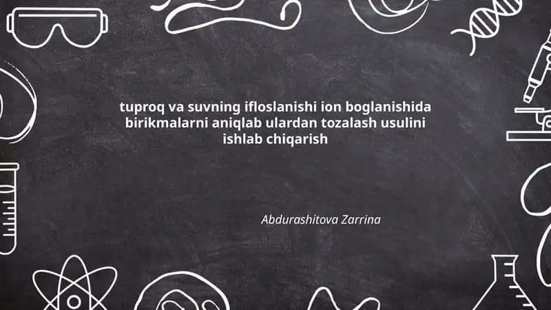 Ion bog'lanishidagi ifloslantiruvchi birikmalarni aniqlash usullari
