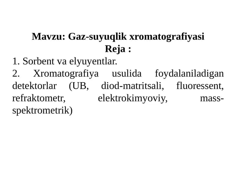 Gaz-suyuqlikxromatografiyasi