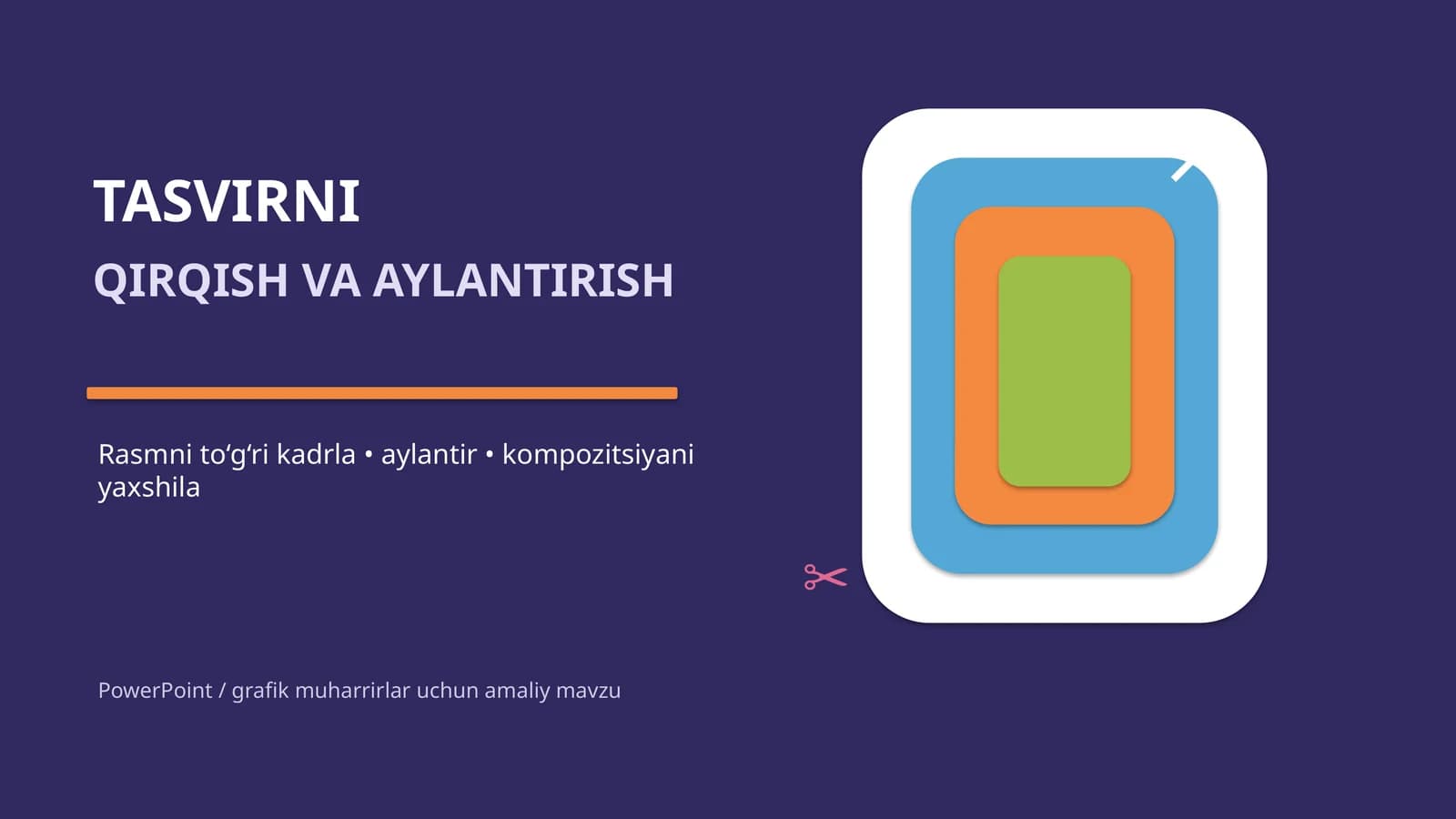 TASVIRNI QIRQISH VA AYLANTIRISH