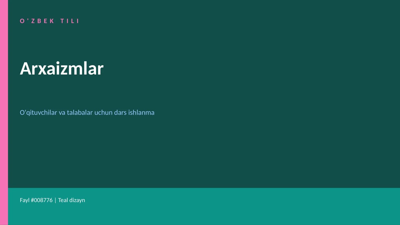 O'ZBEK TILI Arxaizmlar