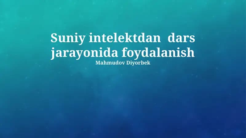 Sun'iy intellekt