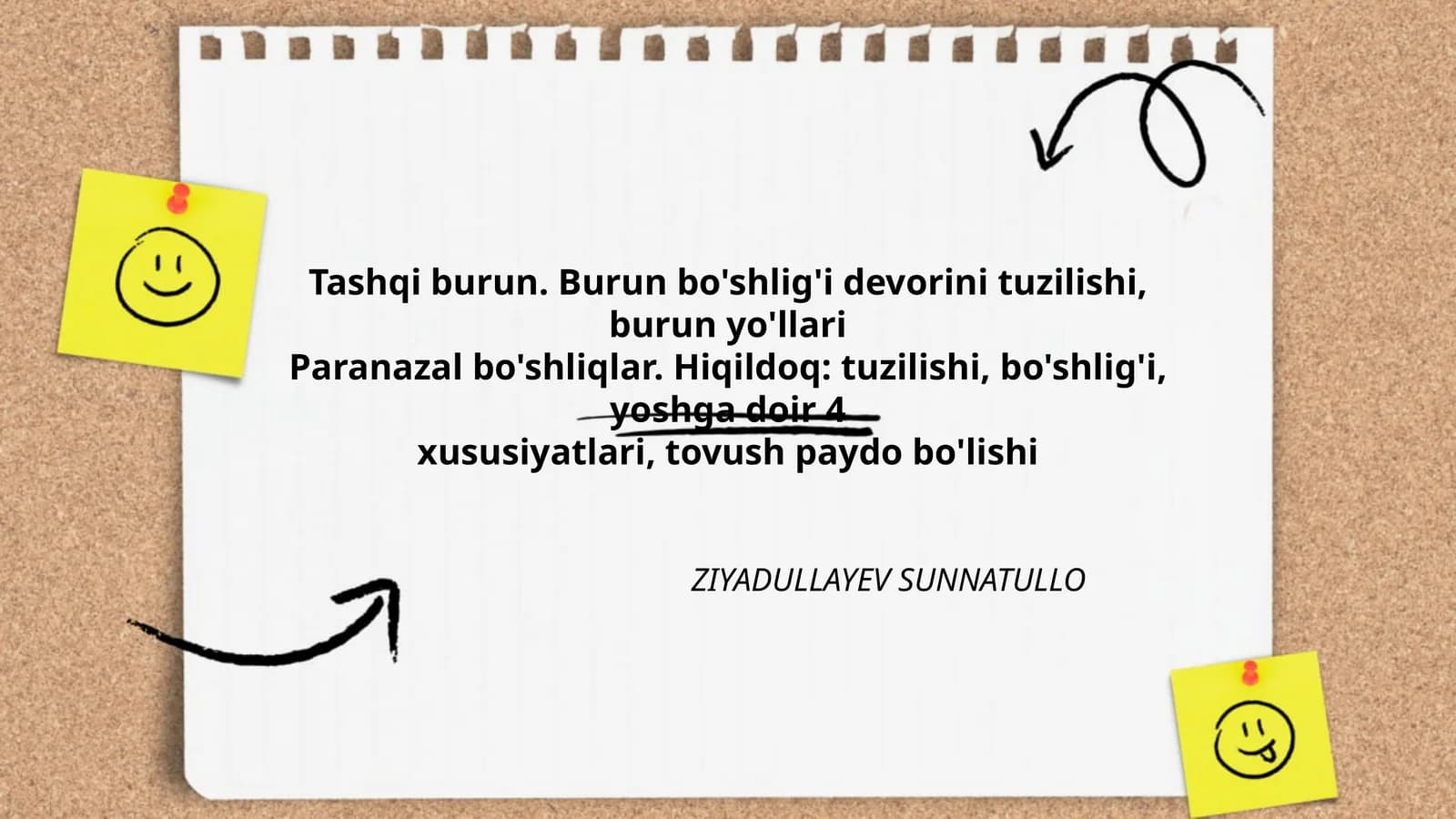 Tashqi burun. Burun bo'shlig'i devorini tuzilishi
