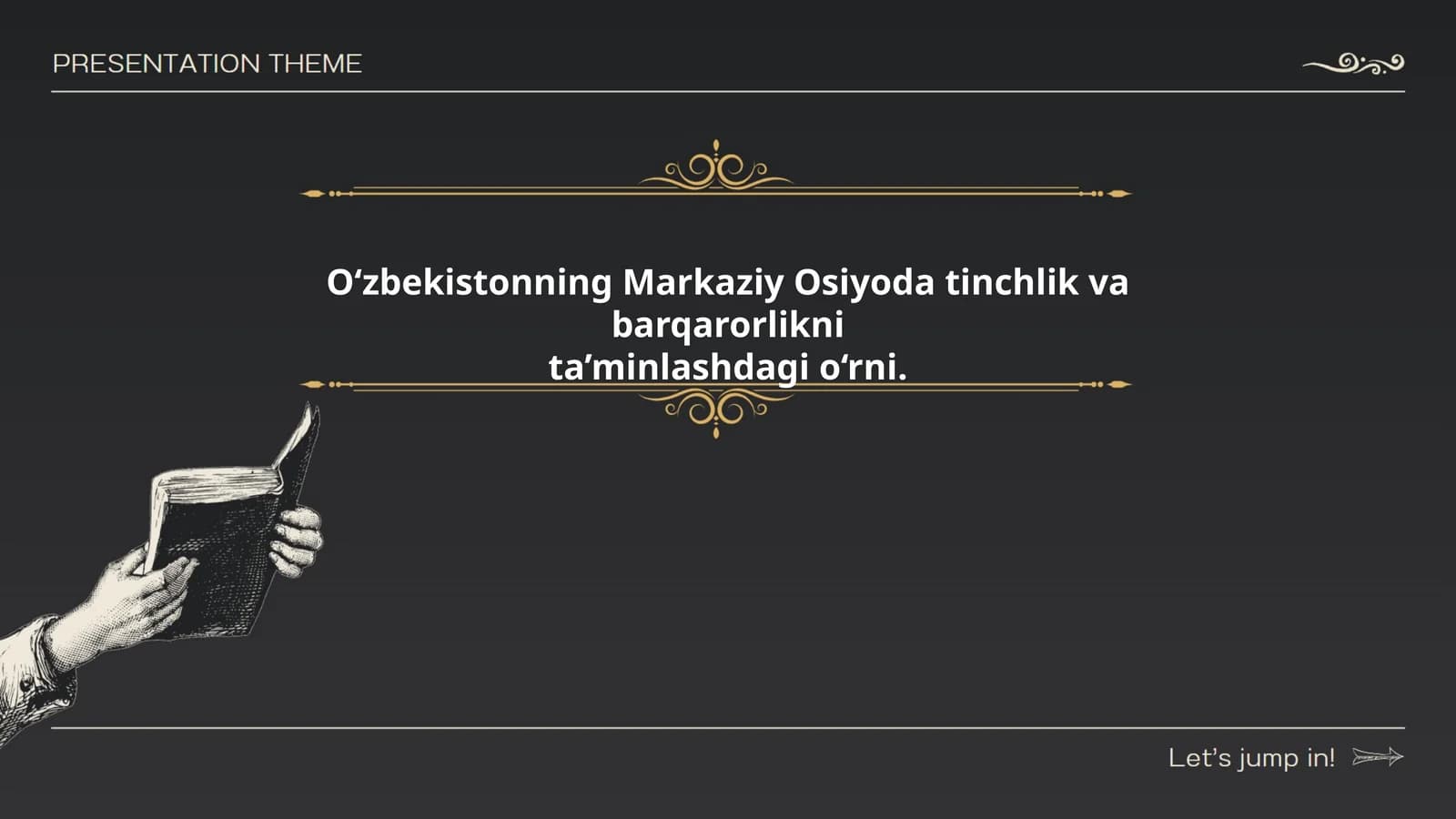 O‘zbekistonning Markaziy Osiyoda tinchlik va barqarorlikni ta’minlashdagi o‘rni