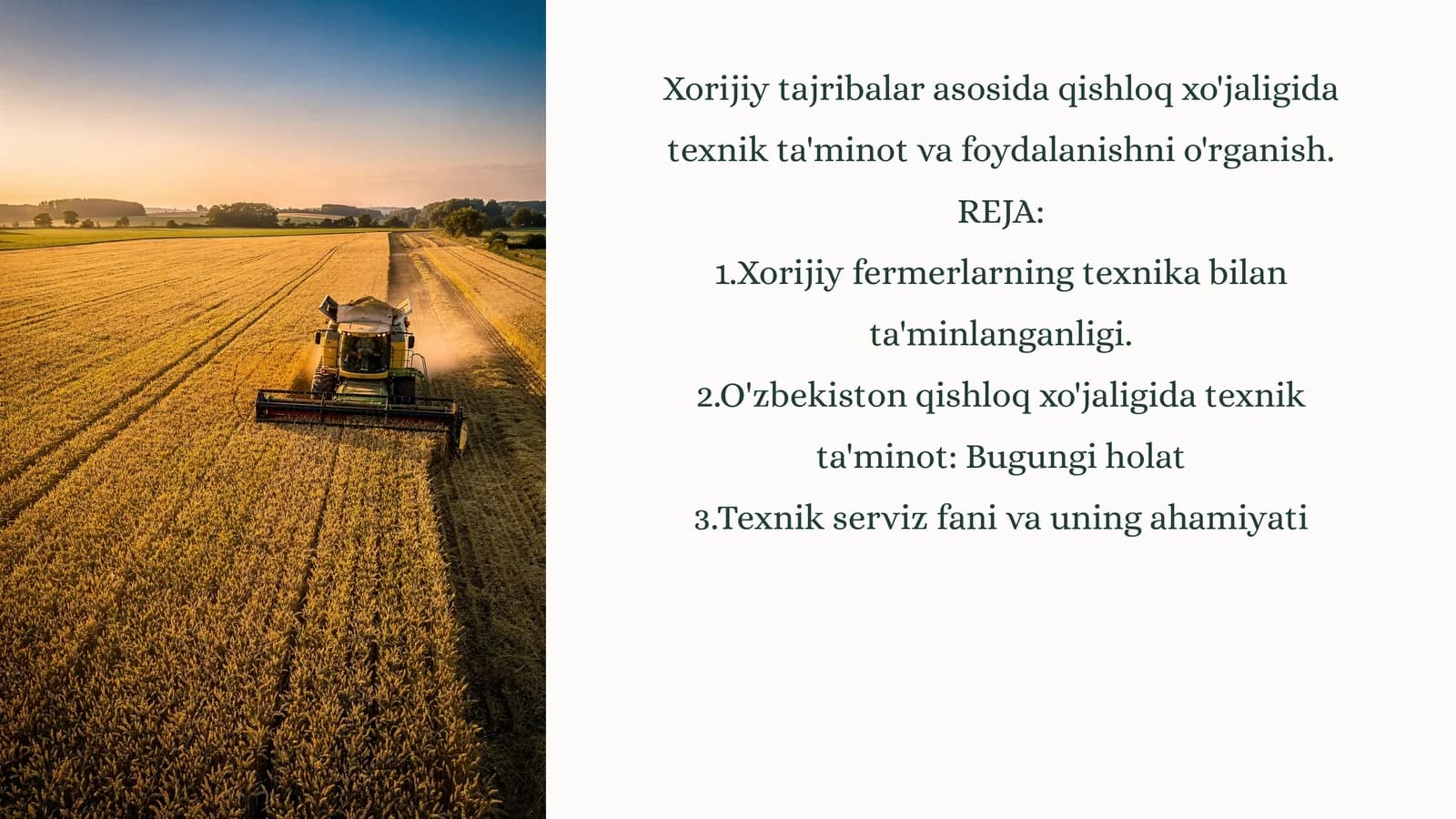 Jahon qishloq xo'jaligida texnik innovatsiyalar: Global tendensiyalar