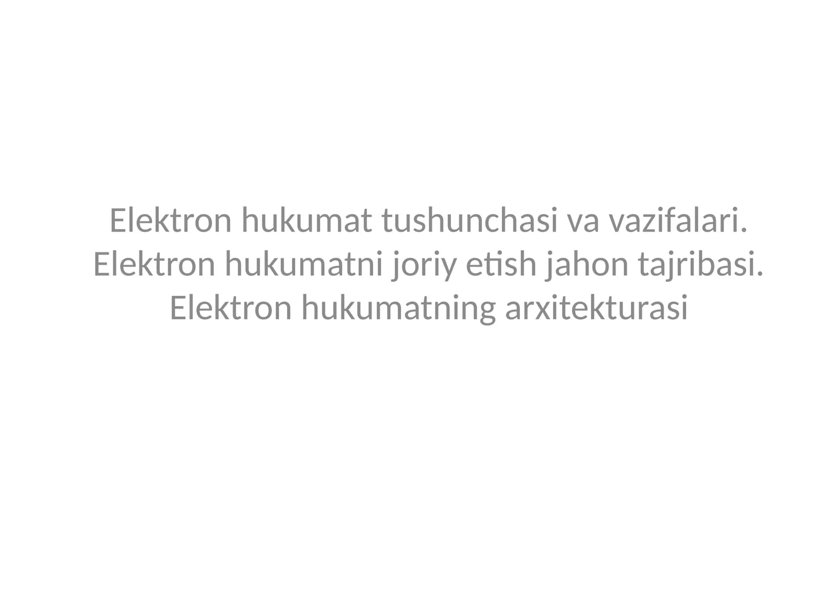 Elektron hukumatning arxitekturasi