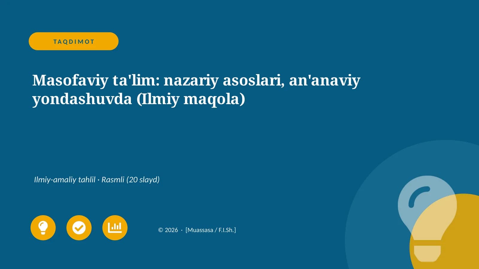 Masofaviy ta'lim: nazariy asoslari, an'anaviy yondashuvda (Ilmiy maqola)
