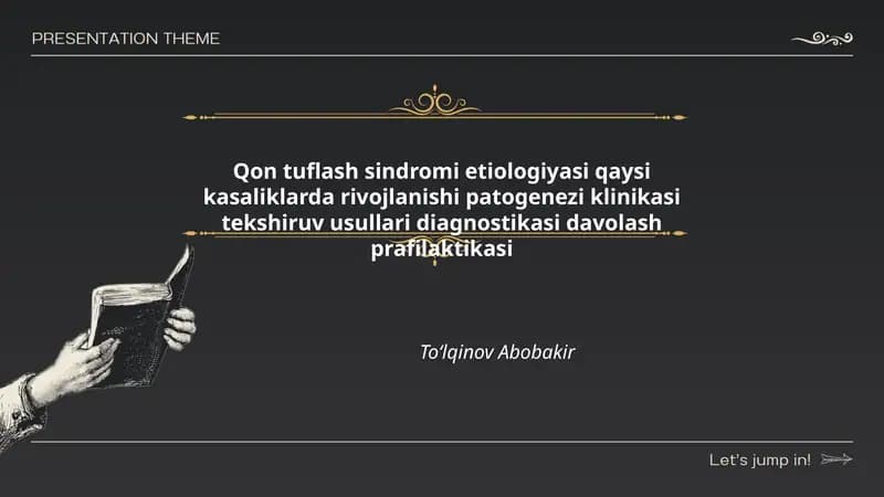 Qon tuflash sindromi etiologiyasi