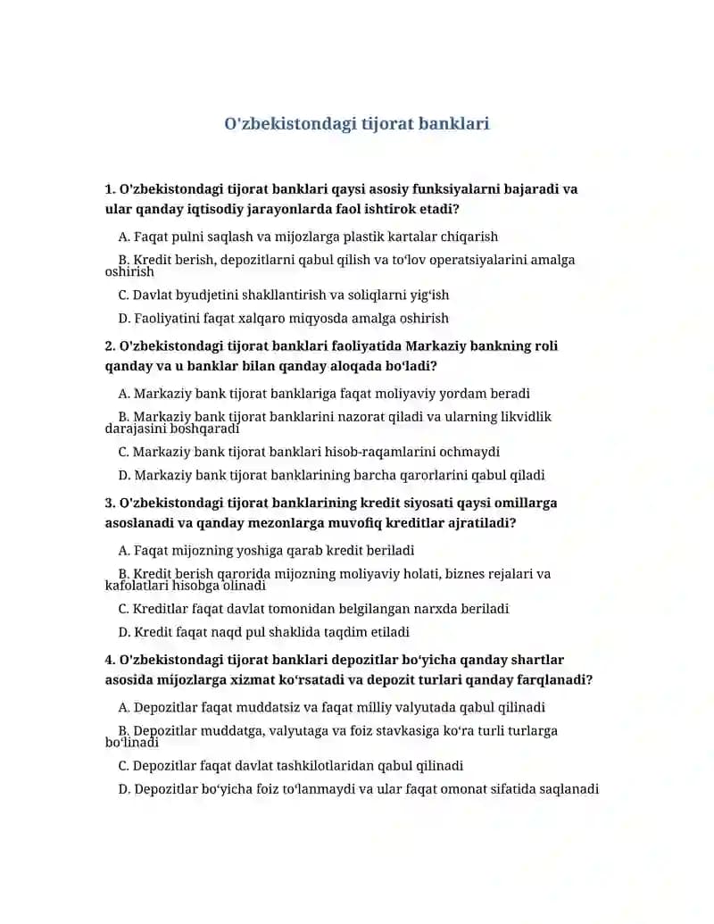 O'zbekistondagi tijorat banklari