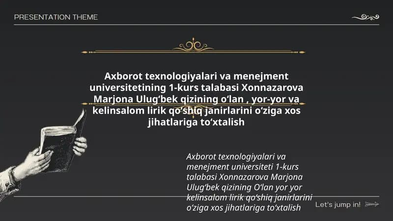 Yor-yor va kelinsalom lirik qo'shiq janirlari