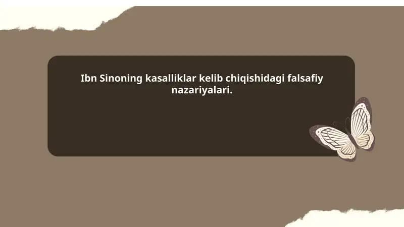 Ibn Sinoning tabobat nazariyalari