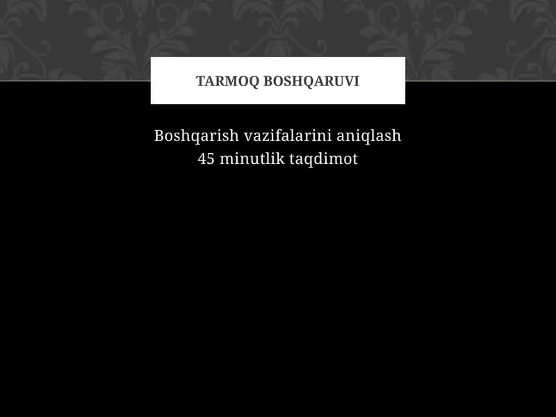 Boshqarish vazifalarini aniqlash