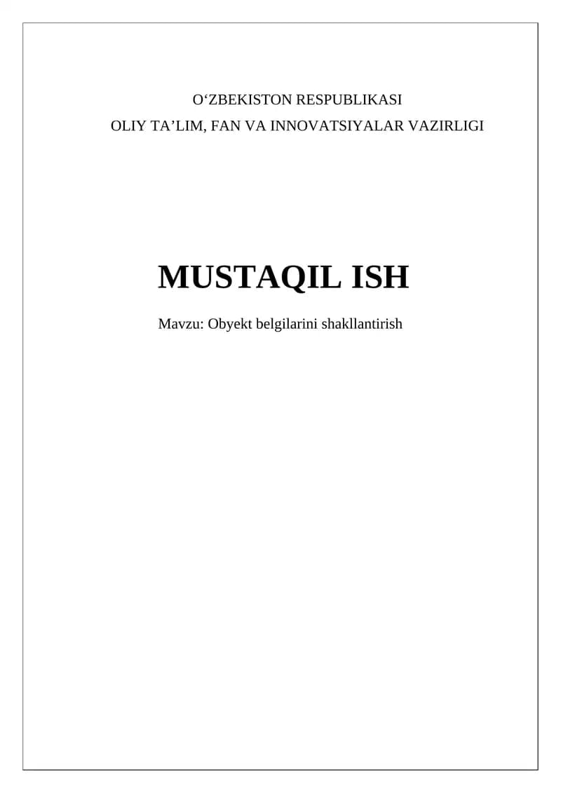 Ob'ektni tasvirlash