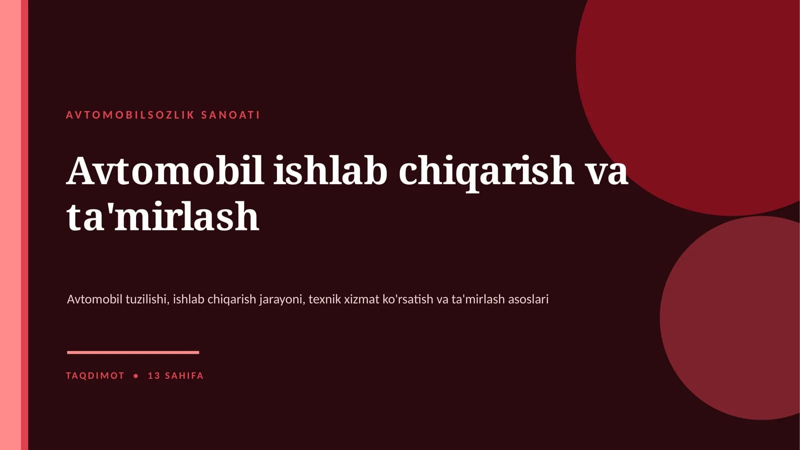 AVTOMOBILSOZLIK SANOATI