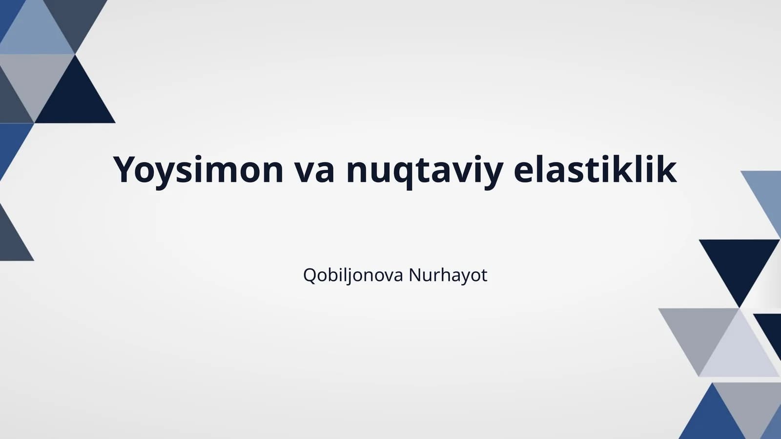 Yoysimon va nuqtaviy elastiklik