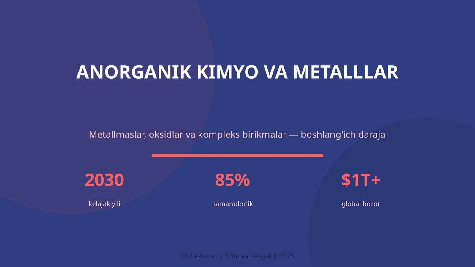 ANORGANIK KIMYO VA METALLLAR