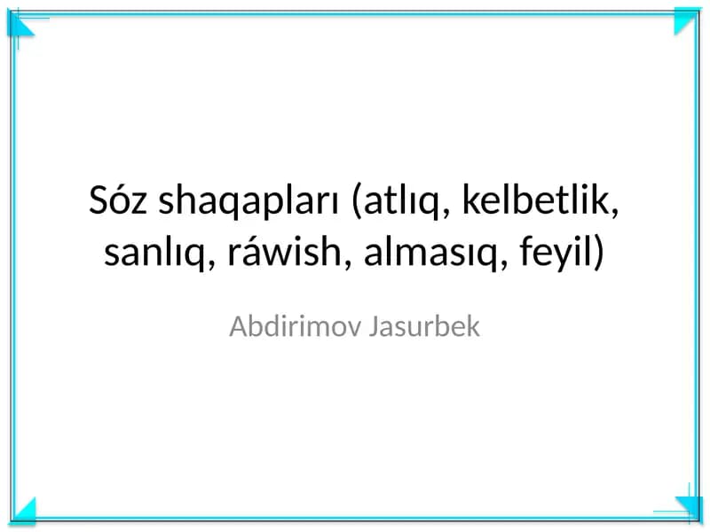 Sóz shaqapları