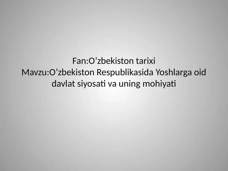 O’zbekiston tarixi