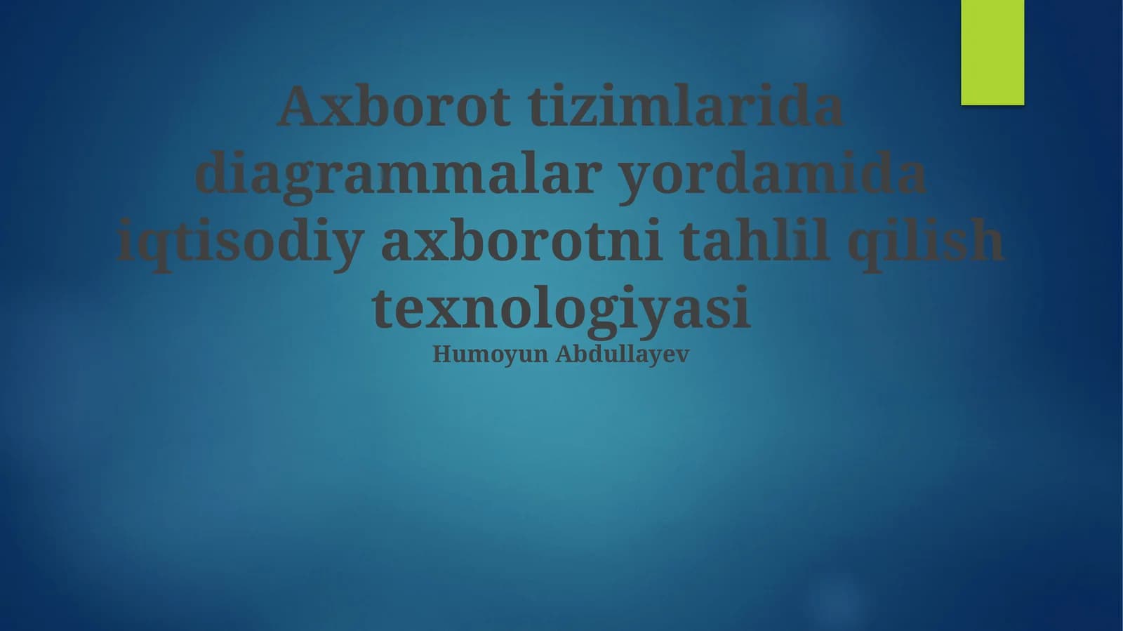 Diagrammalar yordamida iqtisodiy axborotni tahlil qilish texnologiyasi
