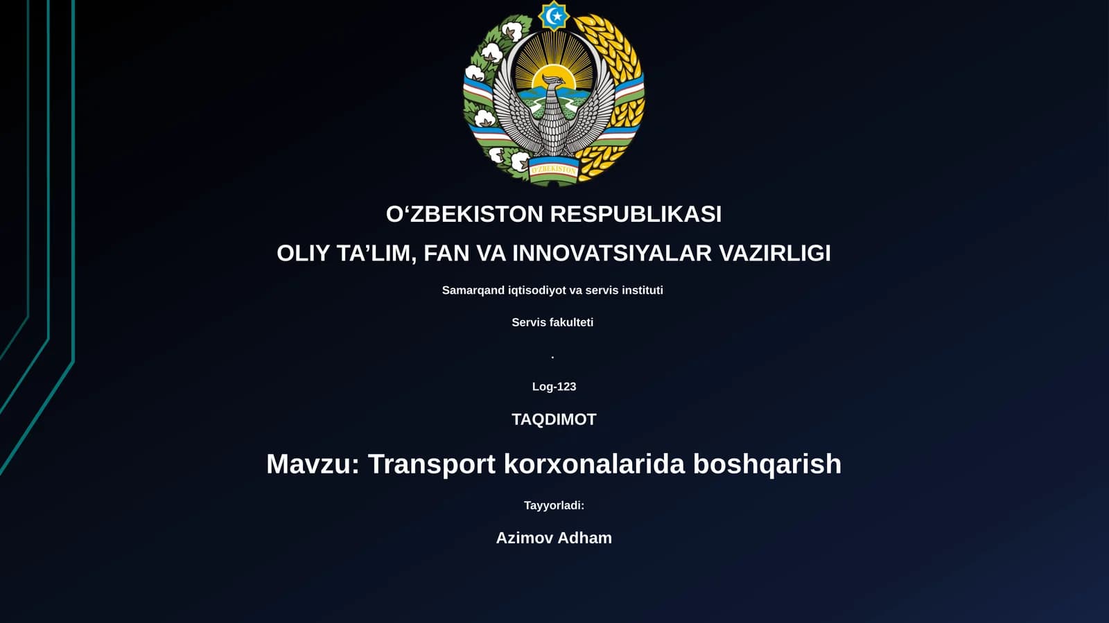 Trаnspоrt korxonalarida bоshqаrish