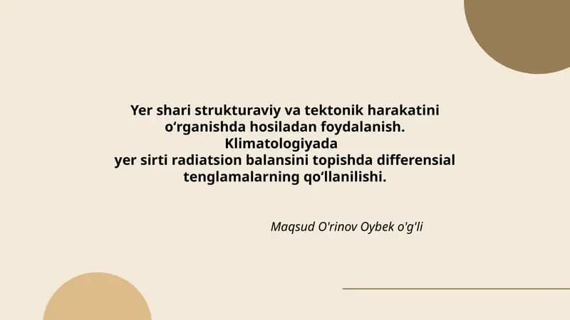 Yer shari strukturaviy va tektonik harakatini oʻrganishda hosiladan foydalanish