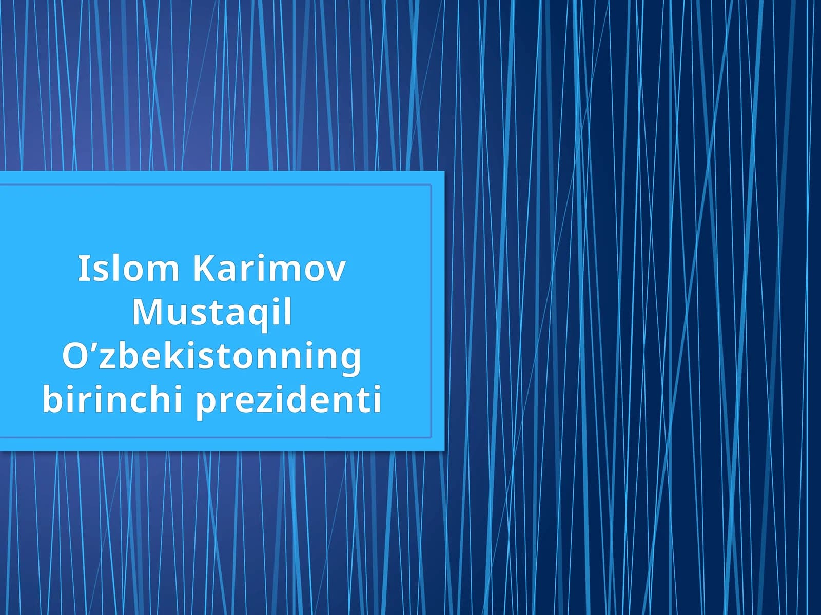 Islom Karimov hayoti