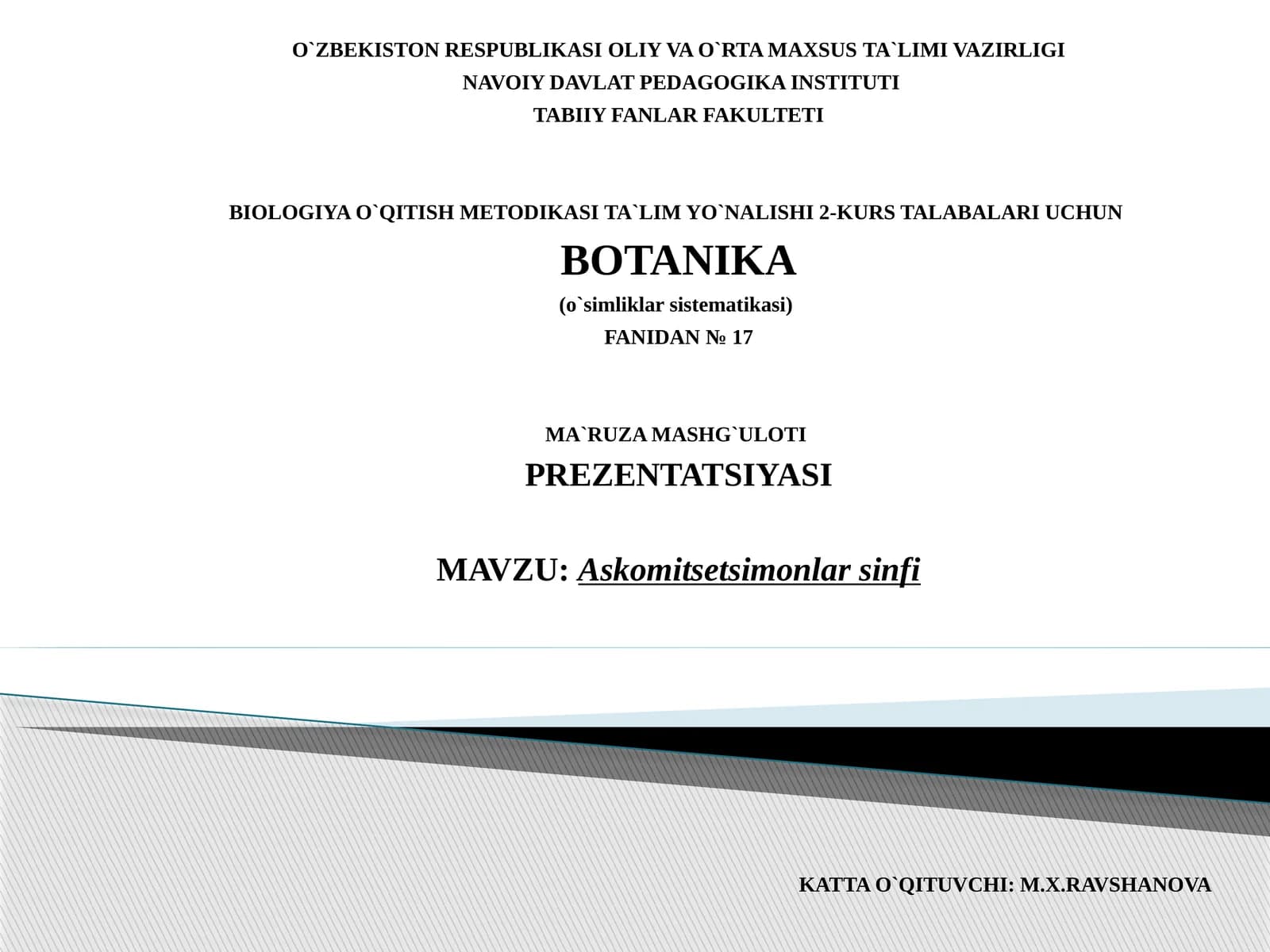 Askоmitsеtsimоnlar sinfi