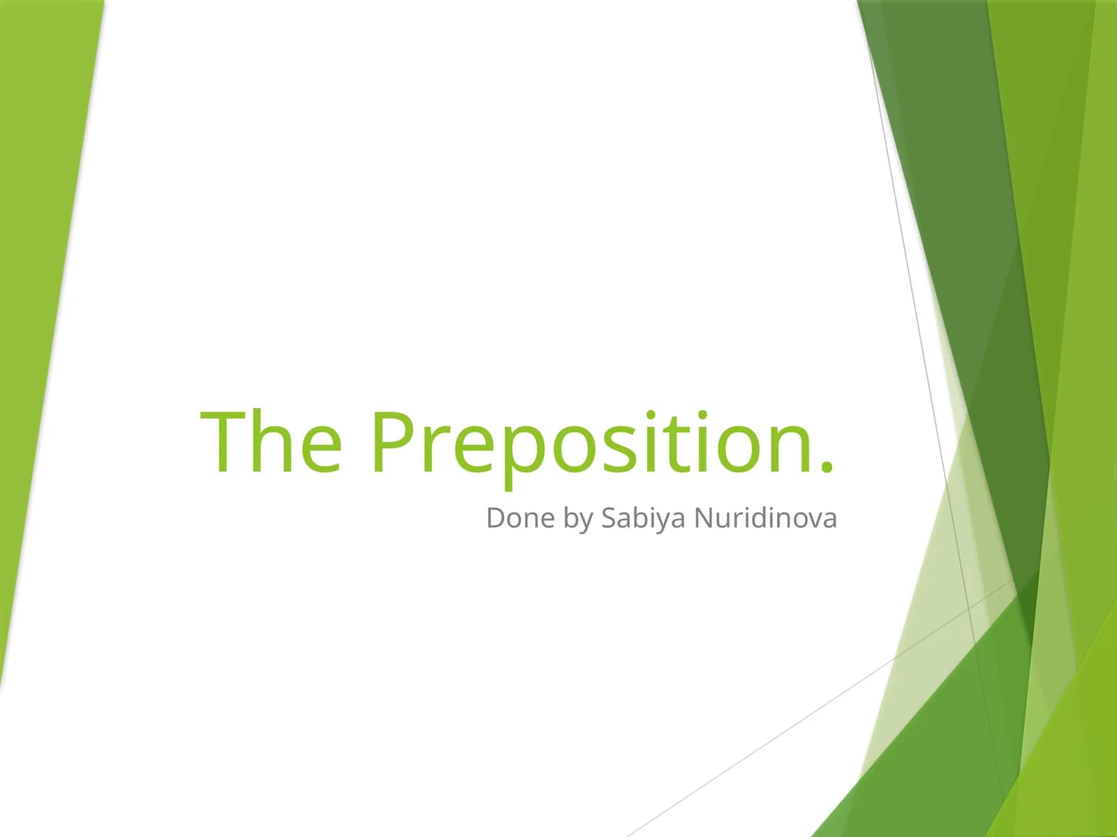 The Preposition