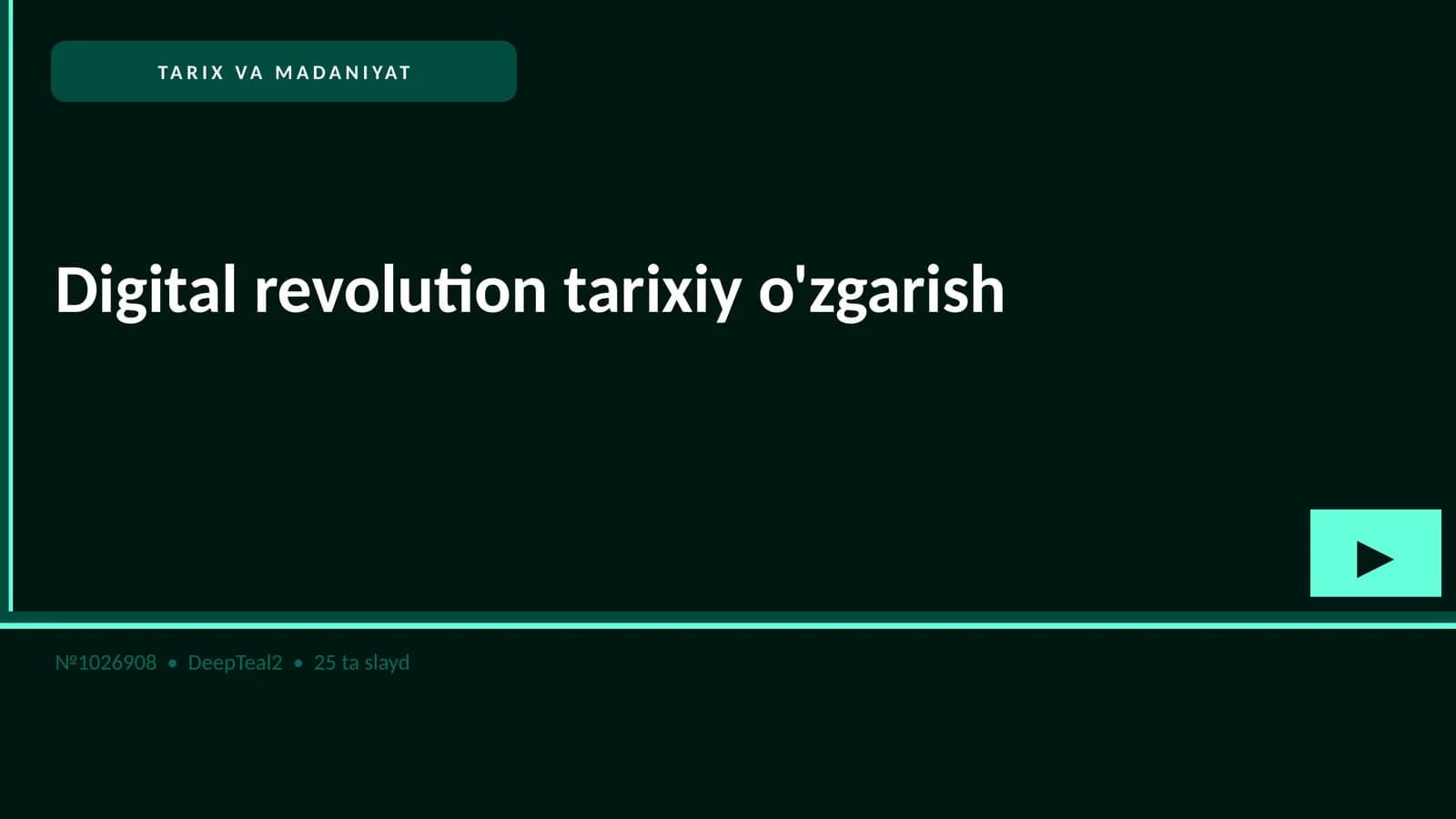 Digital revolution tarixiy o'zgarish