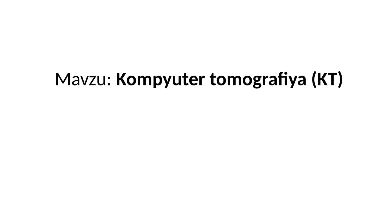 Kompyuter tomografiya
