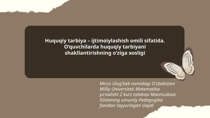 Pedagogika fanidan tayyorlagan slayd