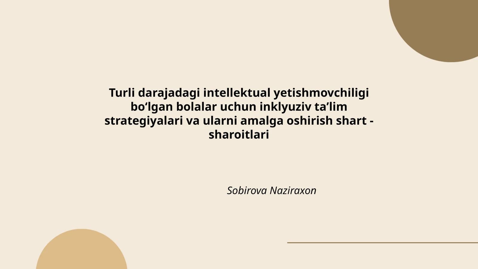 Inklyuziv ta'limning mohiyati