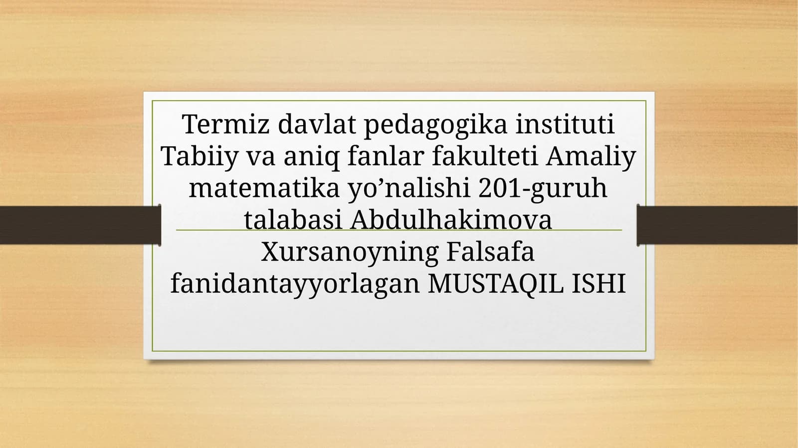 Falsafa turmush tarzi va dunyoni anglash usuli