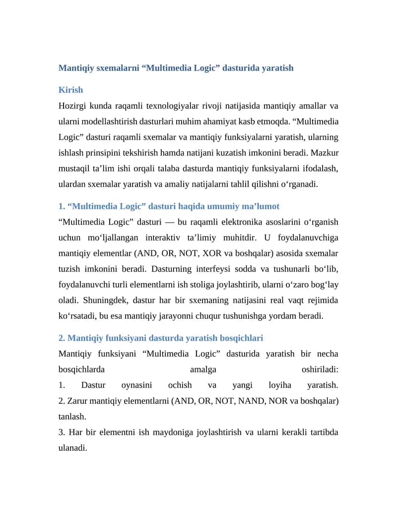 Multimedia Logic dasturi