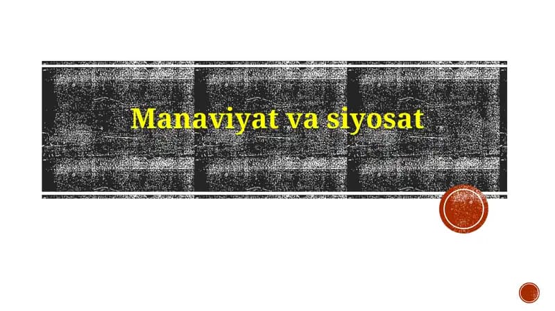 Ma'naviyat va Siyosat Ta'rifi