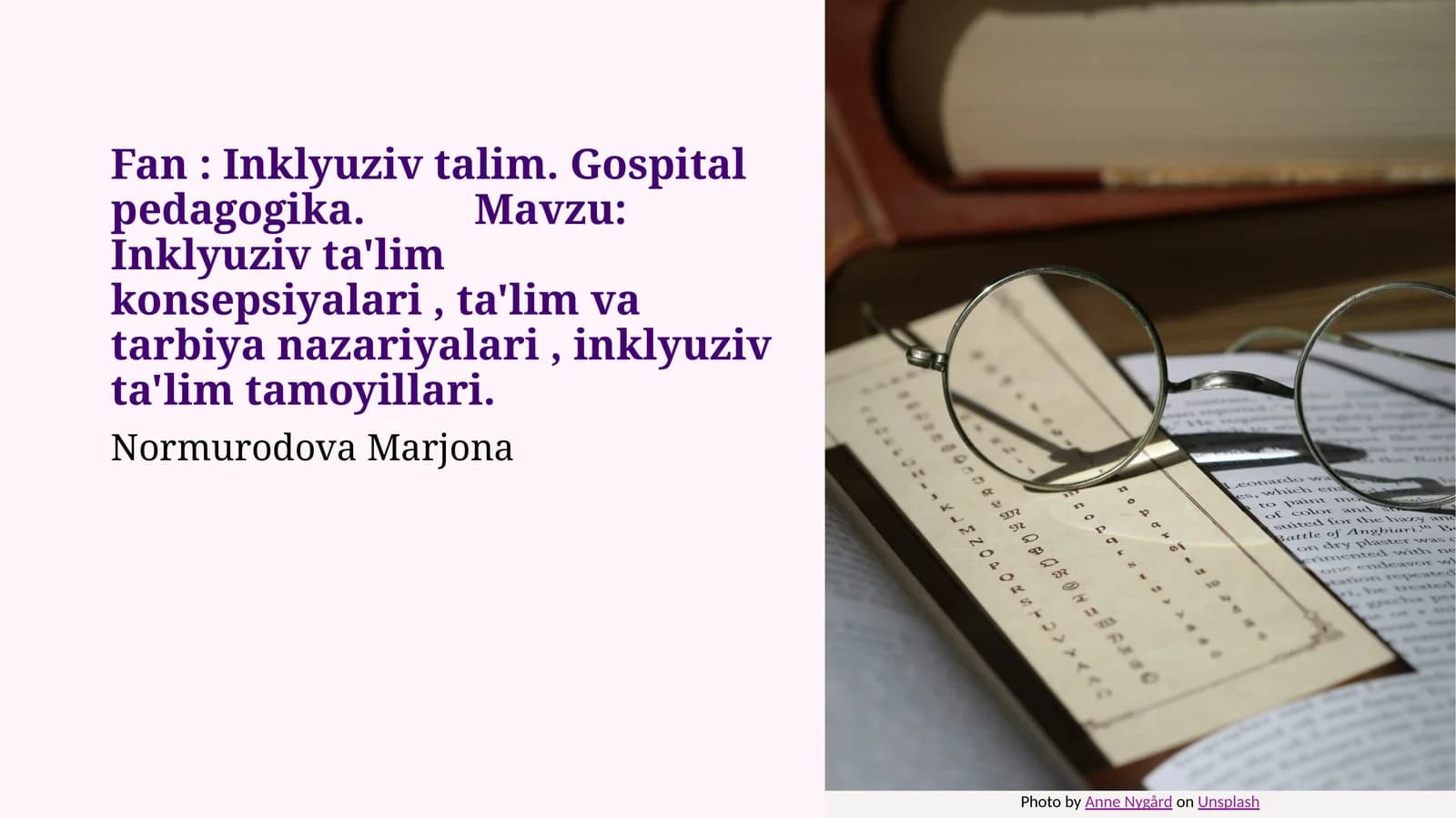 Inklyuziv Ta'lim Konsepsiyasi va Uning Asosiy Tamoyillari