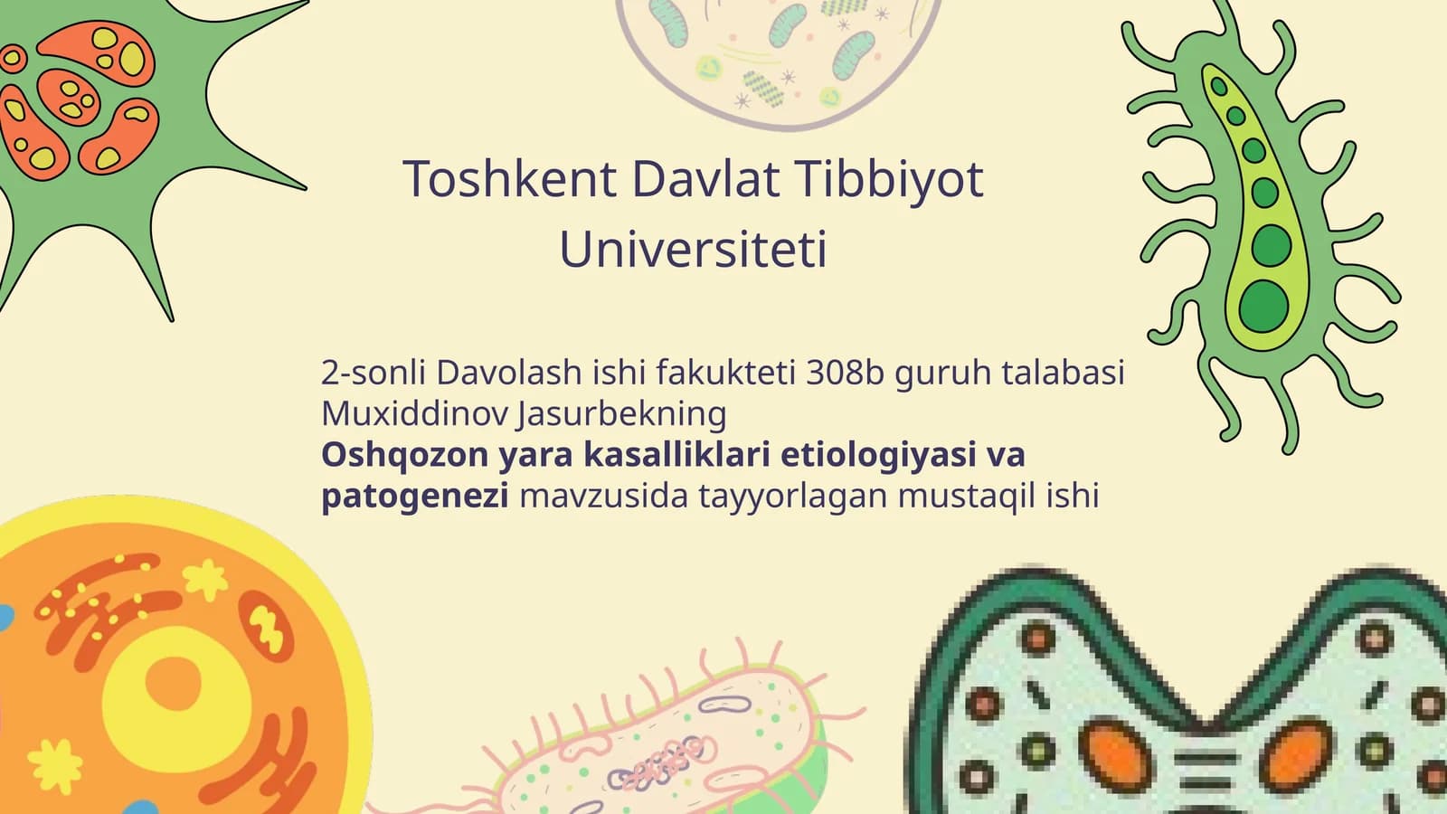Oshqozon yara kasalligi etiologiyasi va patogenez