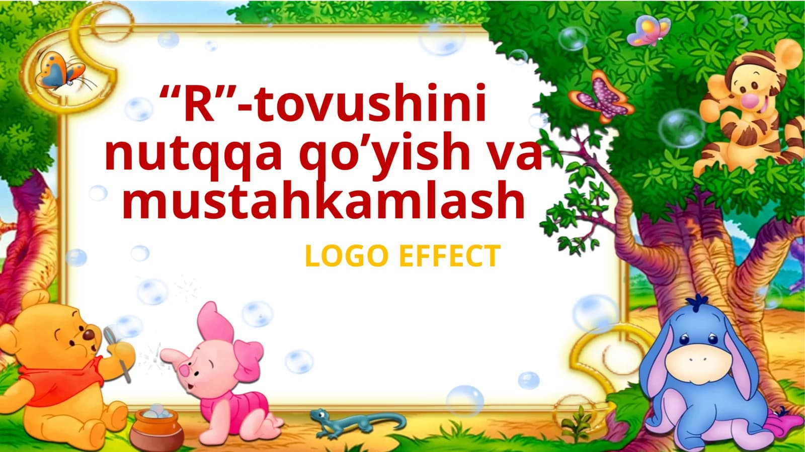 "R" - tovushining nutqqa qo'yish va mustahkamlash