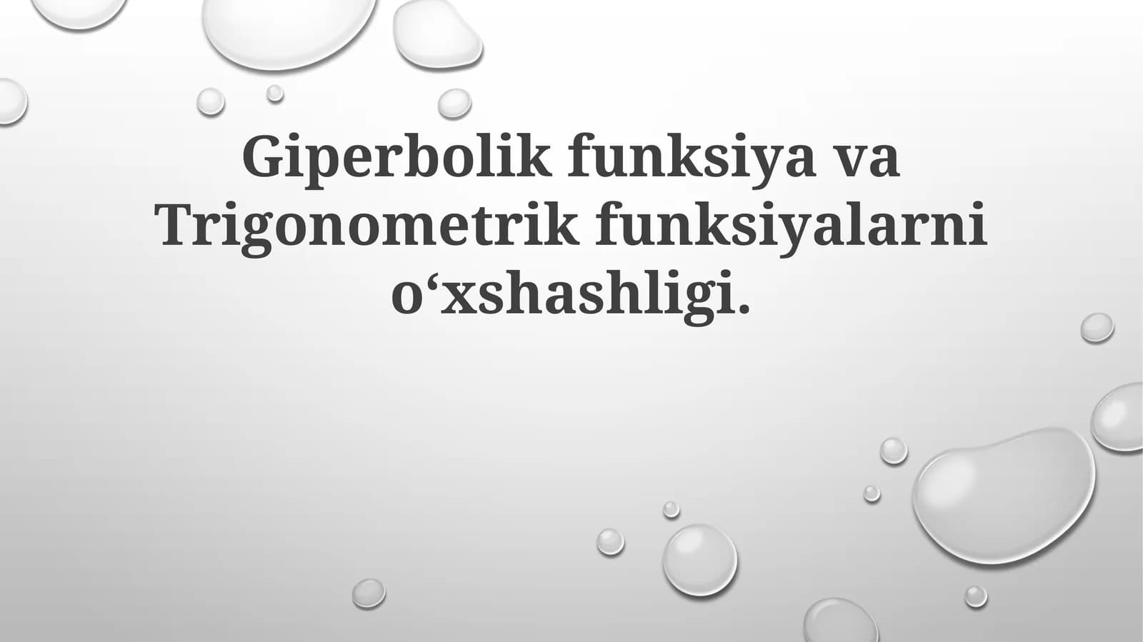 GiperbolikfunksiyavaTrigonometrikfunksiyalarnioʻxshashligi