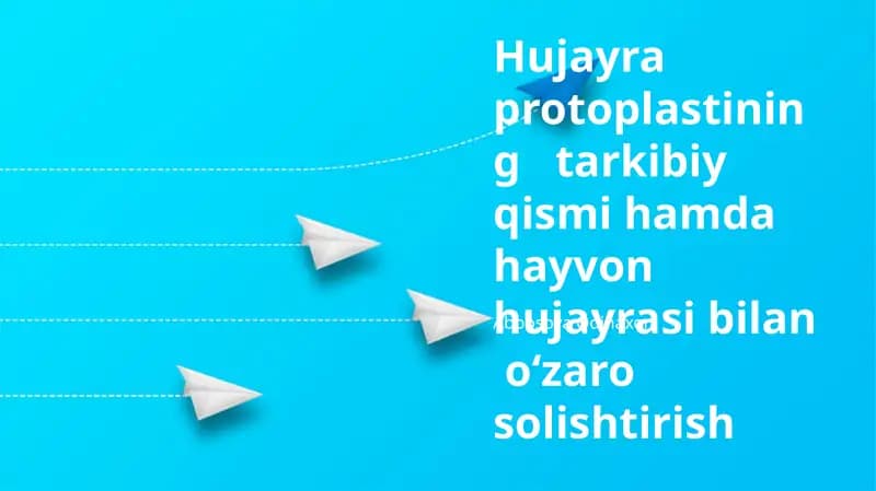 Hujayra protoplastining tarkibiy qismi hamda hayvon hujayrasi bilan oʻzaro solishtirish