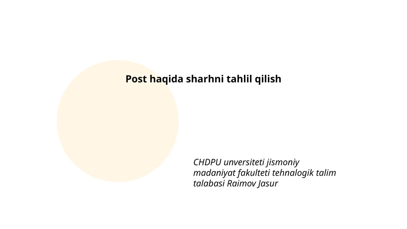 Post haqida asosiy ma'lumotlar