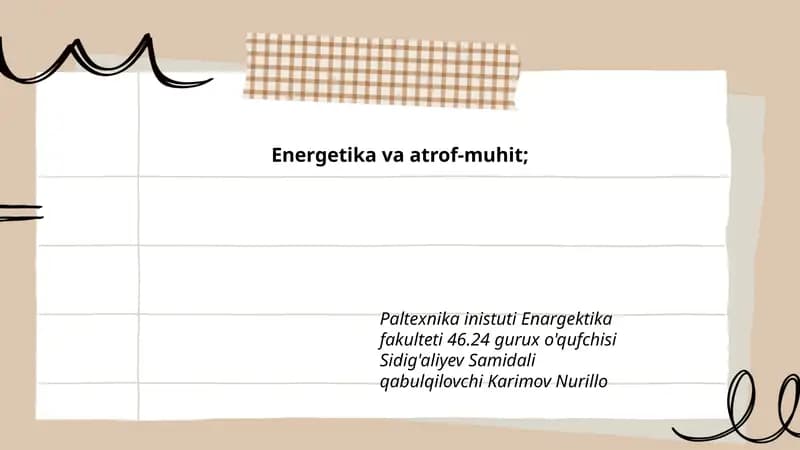 Energetika va atrof-muhit