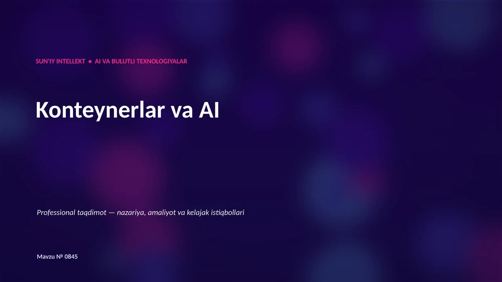 Konteynerlar va AI