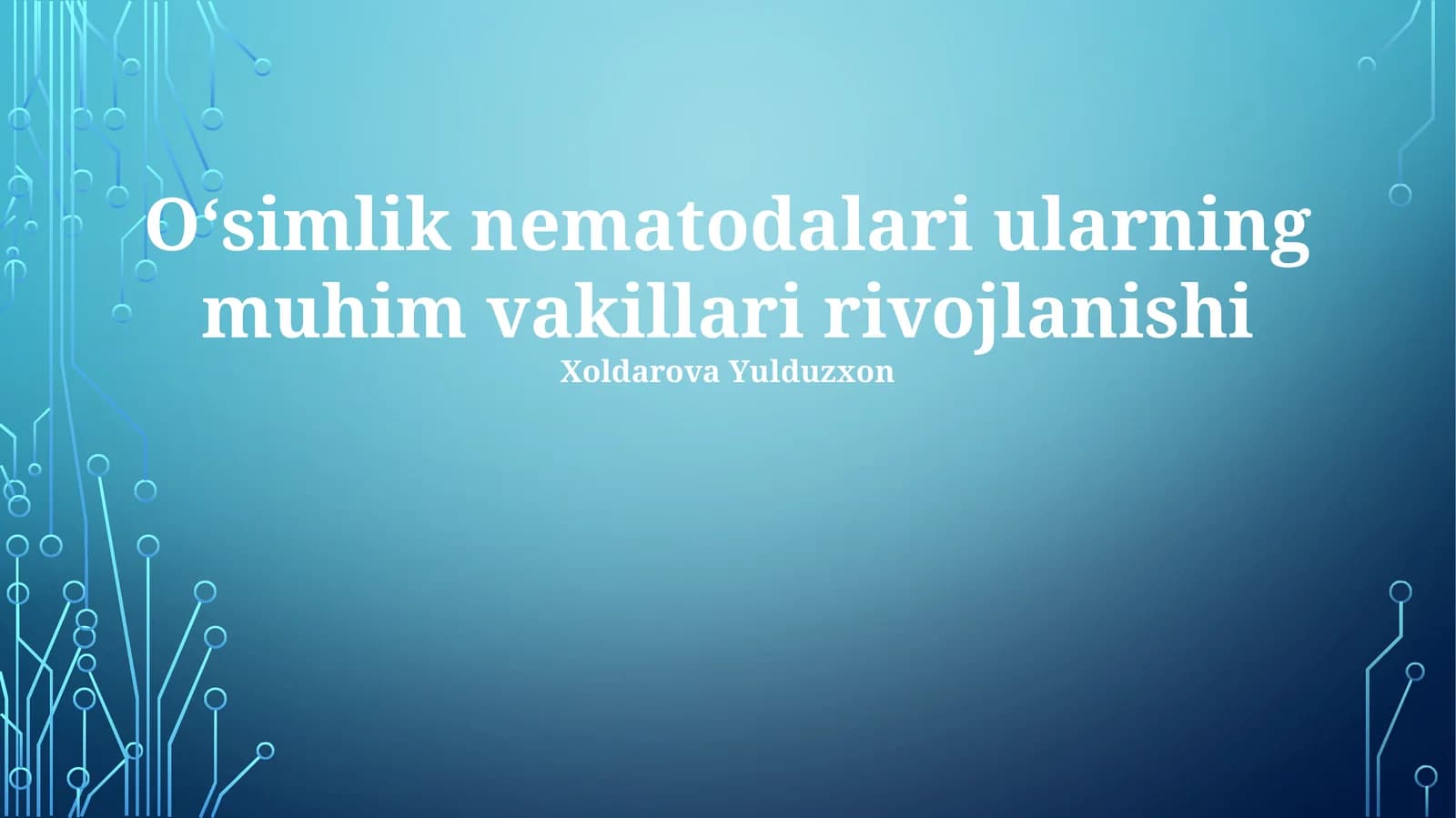 O'simlik nematodalari: Umumiy tavsif va tasniflash