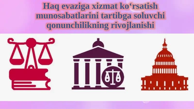 O‘zbekiston Respublikasida xizmat ko‘rsatish munosabatlarini tartibga soluvchi qonunchilikning rivojlanishi