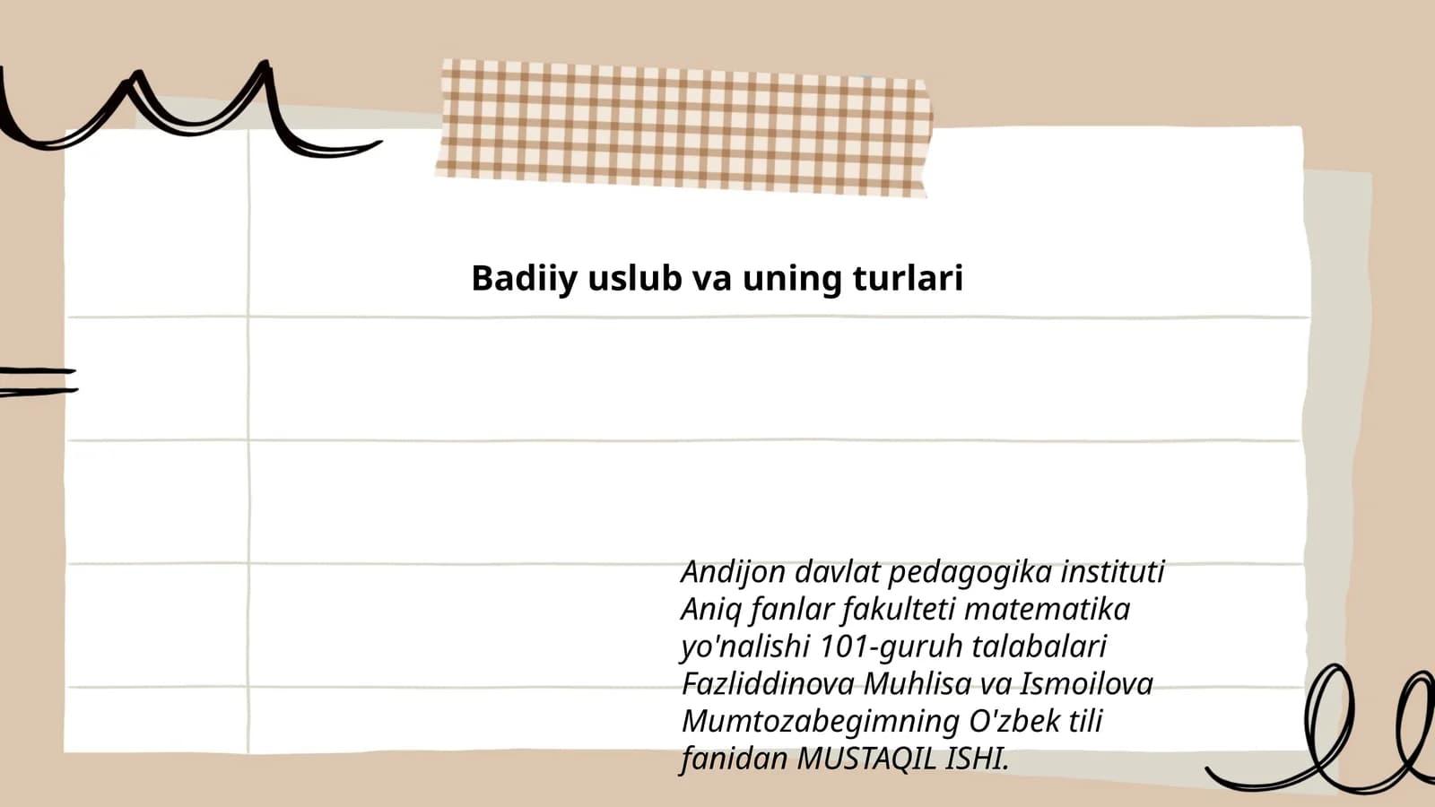 Badiiy uslub va uning turlari