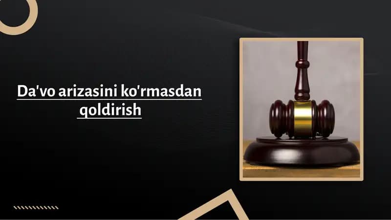 Da'vo arizasini ko'rmasdan qoldirish