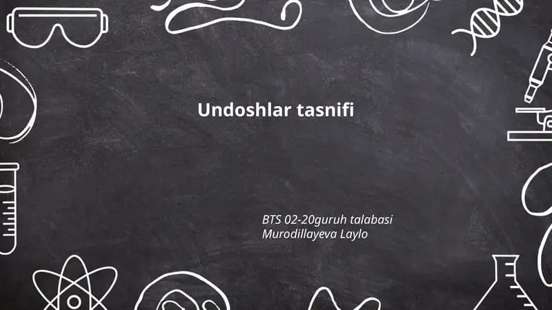 Undoshlar tasnifi